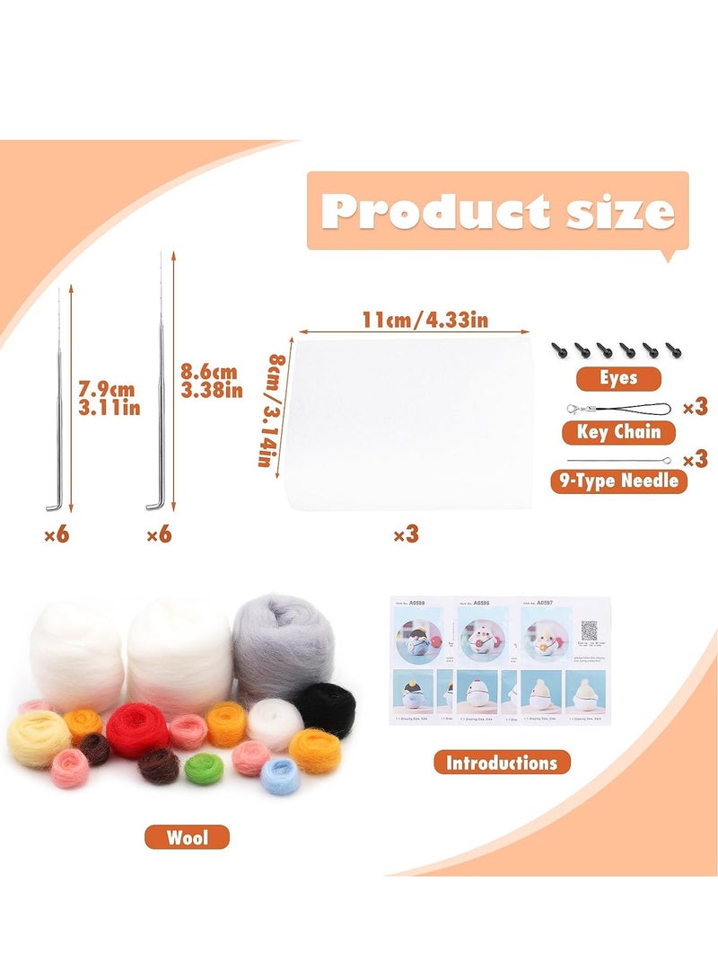 SYOSI Needle Felting Kit, Needle Felting Supplies Kits for Beginners, Needle Felting Starter Kit with Instruction, Felting Foam Mat and DIY Needle Felting Supply for DIY Craft Animal Home Decoration - Image 5