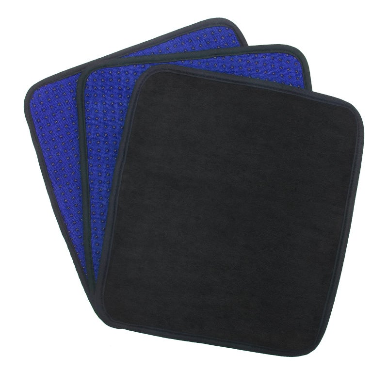 Anglekai 3 Pack Bowling Ball Towels 10 x 8 Microfiber Bowling Shammy Accessories with EasyGrip Dots NonSlip Blue