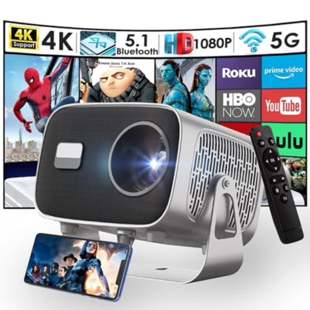 Z Projector Generic 1080P Projector Portable Projector with Dual-Band WiFi ...