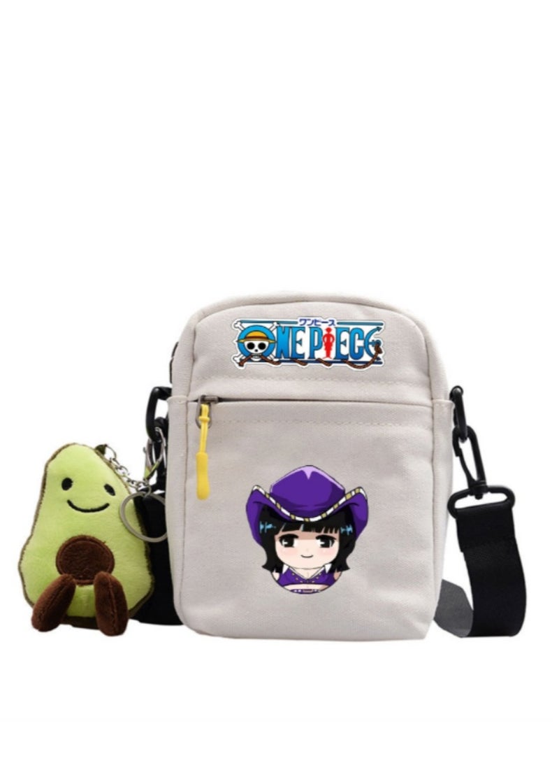 KUYING Anime One Piece Lufei Skew Straddle Bag Small Square Bag One Shoulder Backpack 