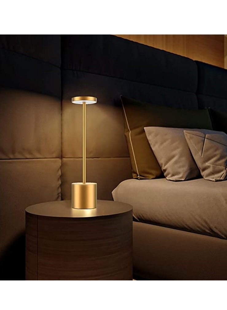 Arabest USB Rechargeable Cordless Table Lamp 2-Levels Brightness Dimmable LED Night Light Gold - Image 5
