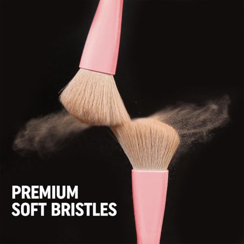 Gleva Multi Tasker 4-in-1 Travel Makeup Brush, Detachable Makeup Brush Set All-in-One Makeup Sponge, Eyeshadow, Eyebrow, Liner, Blush Blending Brush for Foundation, Concealer, & Powder (Pink) - Image 2