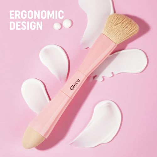 Gleva Multi Tasker 4-in-1 Travel Makeup Brush, Detachable Makeup Brush Set All-in-One Makeup Sponge, Eyeshadow, Eyebrow, Liner, Blush Blending Brush for Foundation, Concealer, & Powder (Pink) - Image 3