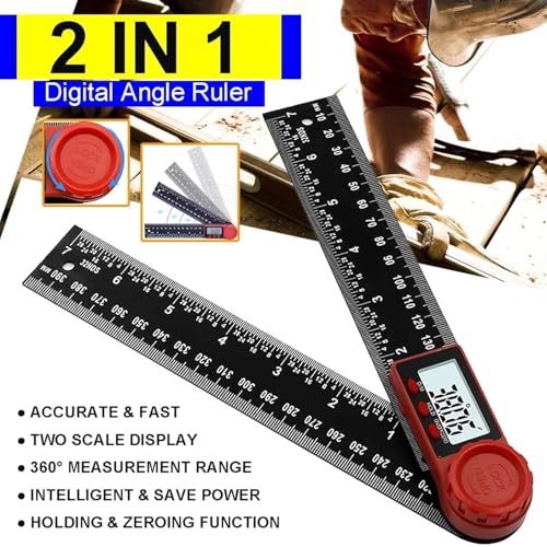 XOYO Digital Angle Finder Protractor 2in1 Angle Finder Ruler | Digital Goniometer with 360° Rotating Angle | 0.01° Precision Angle Meter | LCD Display | Woodworking/Architecture/DIY/Carpentry - Image 2
