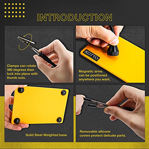 Fstop Labs Third Hand Soldering Tool PCB Holder Four Magnetic Based Flexible Metal Arms Helping Hands Crafts Jewelry Hobby Workshop Helping Station Non-Slip Steel Weighted Base - Image 5