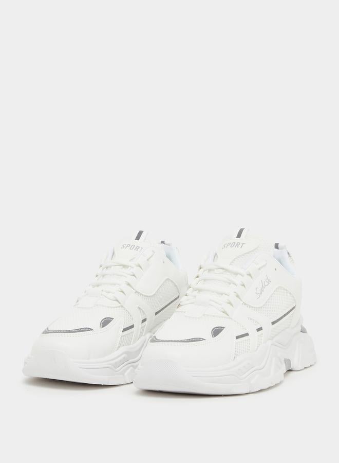 Styli Chunky Sole Color Block Lace Up Sneakers  - Image 2