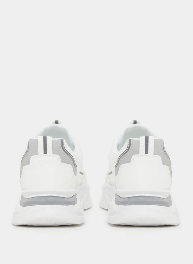 Styli Chunky Sole Color Block Lace Up Sneakers
