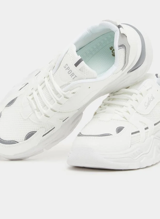 Styli Chunky Sole Color Block Lace Up Sneakers