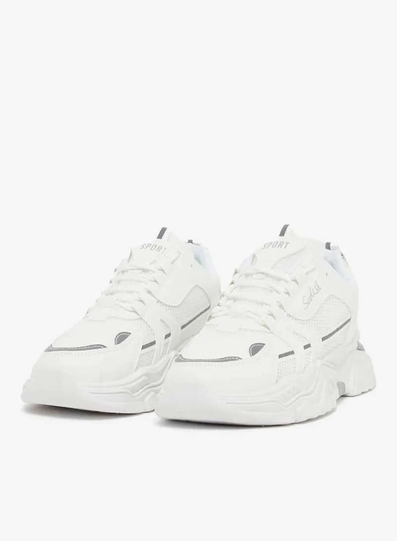 ستايلي اكتيف حذاء رياضي مكتنزة بكتلة اللون برباط