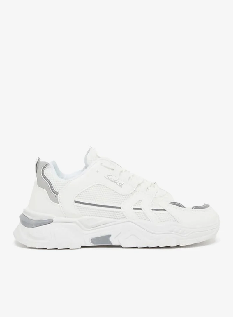 Styli Chunky Sole Color Block Lace Up Sneakers