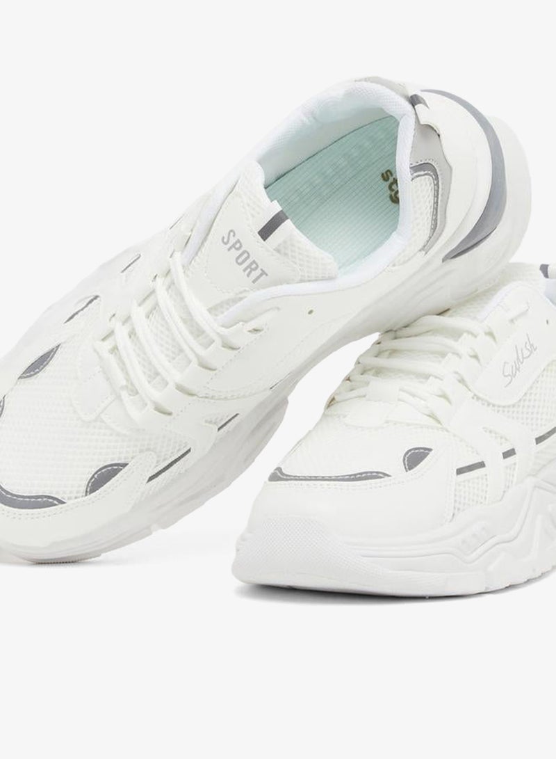 Styli Active Chunky Sole Color Block Lace Up Sneakers - Image 3