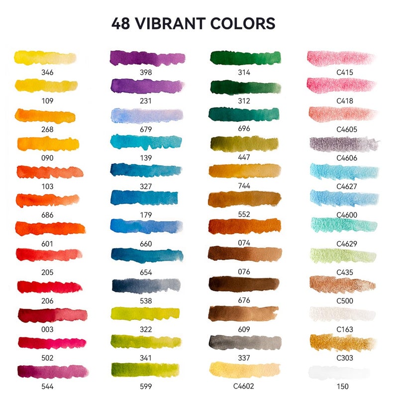 Lightwish MeiLiang Watercolor Paint Set, 36 Standard Colors and 12 Glittery Colors in Exquisite Carrying Box with Metal Ring and Watercolor Brush, Perfect as Art Gift, Suitable for Beginners, Professionals - Image 2