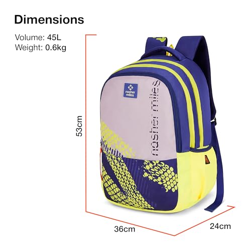 Nasher Miles Kinetics 3 Compartment Laptop Backpack 45 Liters Polyester with Raincover| Front Organiser Ideal for College, School Bags for Boys & Girls (Purple) - Image 5