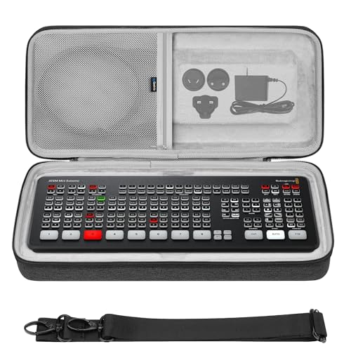 GEEKRIA Audio Interface Carrying Case Compatible with Blackmagic Design ATEM Mini SWATEMMINICEXT ATEM Mini Extreme ISO SWATEMMINICEXTISO EVA Hard Shell Travel Bag Dark Gray - Image 1