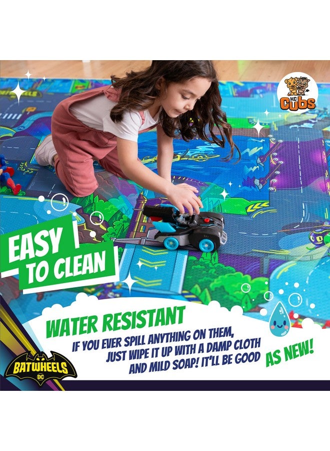 KC Cubs حصيرة ألغاز من فوم إيفا بات ويلز - حصيرة لعب ناعمة وغير سامة للأطفال لوقت البطن، رياض الأطفال والحضانة - 16 بلاطة، 12x12 بوصة، 24 حدود - حصيرة نشاط على شكل طريق للأطفال الصغار - كي سي كابز - Image 3