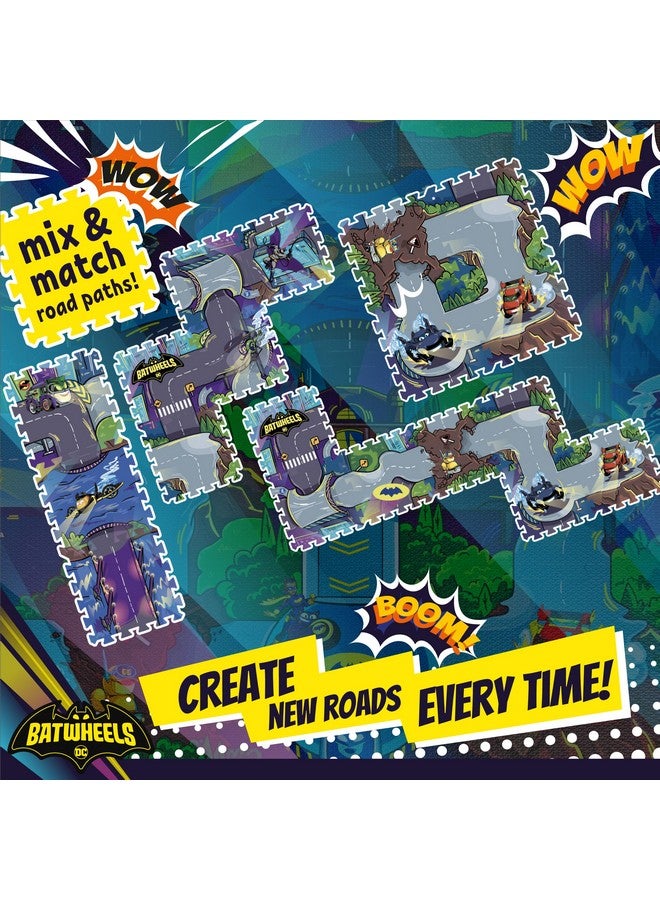 KC Cubs حصيرة ألغاز من فوم إيفا بات ويلز - حصيرة لعب ناعمة وغير سامة للأطفال لوقت البطن، رياض الأطفال والحضانة - 16 بلاطة، 12x12 بوصة، 24 حدود - حصيرة نشاط على شكل طريق للأطفال الصغار - كي سي كابز - Image 4