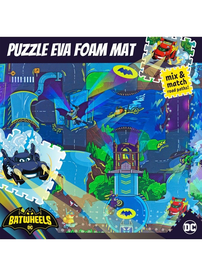 KC Cubs حصيرة ألغاز من فوم إيفا بات ويلز - حصيرة لعب ناعمة وغير سامة للأطفال لوقت البطن، رياض الأطفال والحضانة - 16 بلاطة، 12x12 بوصة، 24 حدود - حصيرة نشاط على شكل طريق للأطفال الصغار - كي سي كابز - Image 1