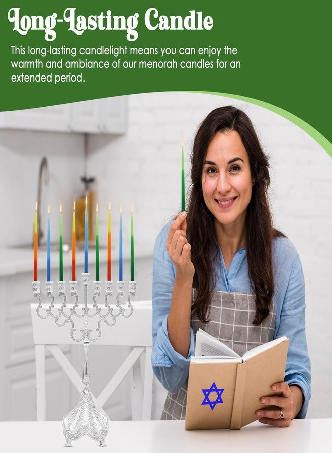 Majestic Giftware Multicolor Hanukkah Candles - CP250 | 45 Dripless Chanukah Candles for All 8 Nights of Hanukkah | Premium Quality Wax | Chanukah Candles Fits Most Menorahs (Blue/Orange/Green) - Image 2