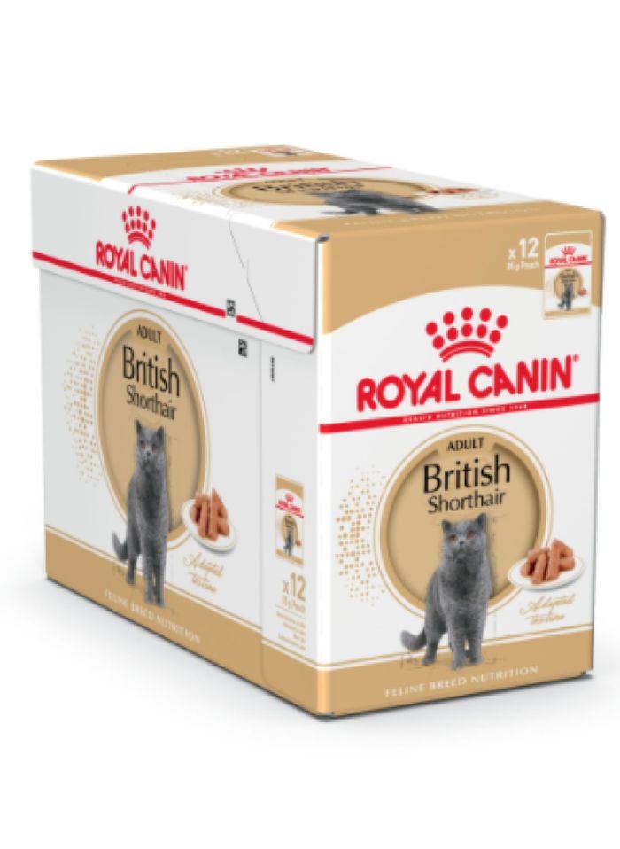 ROYAL CANIN تغذية سلالة القطط البريطانية شورت هير (طعام رطب - أكياس) 12 × 85 جرام - Image 4