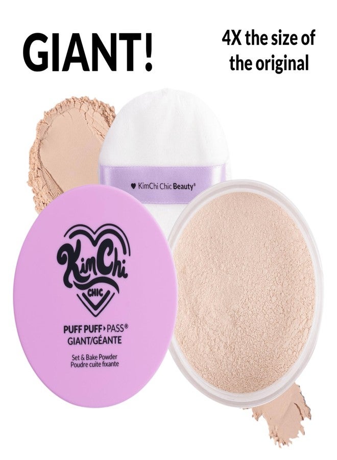 Kimchi Chic Kimchichic Beauty Giant Puff Pass Set Bake - Loose Setting Powder with Rice Vitamin E, Finely Milled for All Day Wear, Translucent, Powder, 80g - Image 2