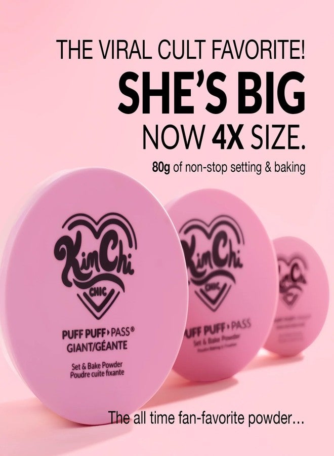 Kimchi Chic Kimchichic Beauty Giant Puff Pass Set Bake - Loose Setting Powder with Rice Vitamin E, Finely Milled for All Day Wear, Translucent, Powder, 80g - Image 4