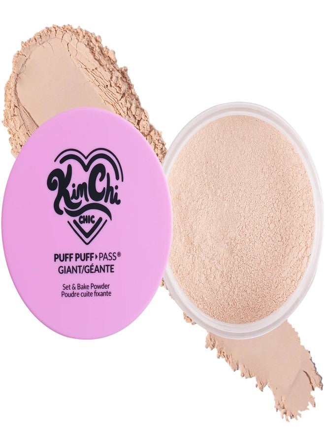 Kimchi Chic Kimchichic Beauty Giant Puff Pass Set Bake - Loose Setting Powder with Rice Vitamin E, Finely Milled for All Day Wear, Translucent, Powder, 80g - Image 1