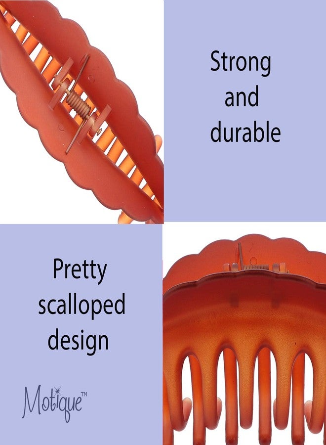 موتيك أكسيسوريز مشبك شعر كبير الحجم مقاس 4 بوصات بلون لؤلؤي للنساء - لون صدأ لؤلؤي - Image 4