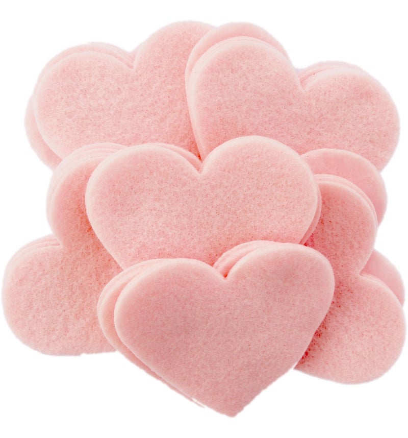 Playfully Ever After 3 Inch 28pc Felt Hearts (Light Pink) - Image 1