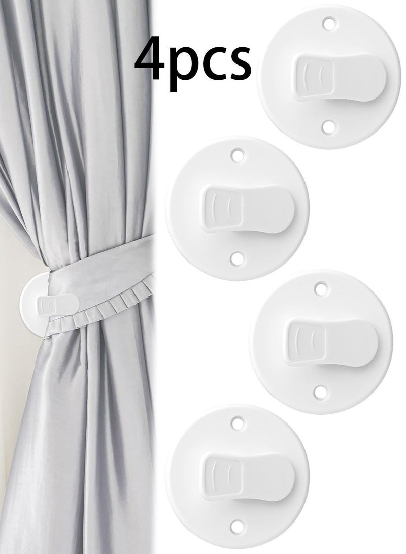 4 Pack Shower Curtain Clips, Shower Splash Guard Holder Self Adhesive Showers Splash Clips for Curtain, Showers Curtains Weight Clip for Inside-Shower, ShowerCurtain Holder for the Wall Weight - Image 1
