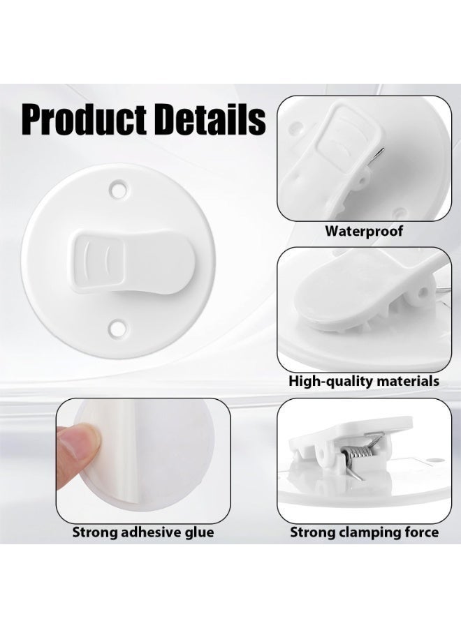 4 Pack Shower Curtain Clips, Shower Splash Guard Holder Self Adhesive Showers Splash Clips for Curtain, Showers Curtains Weight Clip for Inside-Shower, ShowerCurtain Holder for the Wall Weight - Image 2