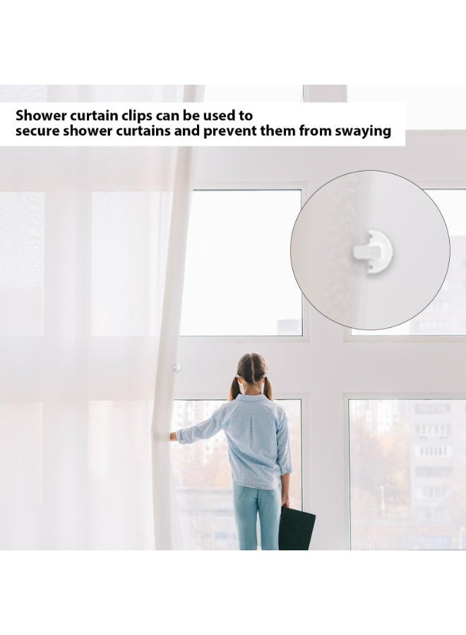 4 Pack Shower Curtain Clips, Shower Splash Guard Holder Self Adhesive Showers Splash Clips for Curtain, Showers Curtains Weight Clip for Inside-Shower, ShowerCurtain Holder for the Wall Weight - Image 4