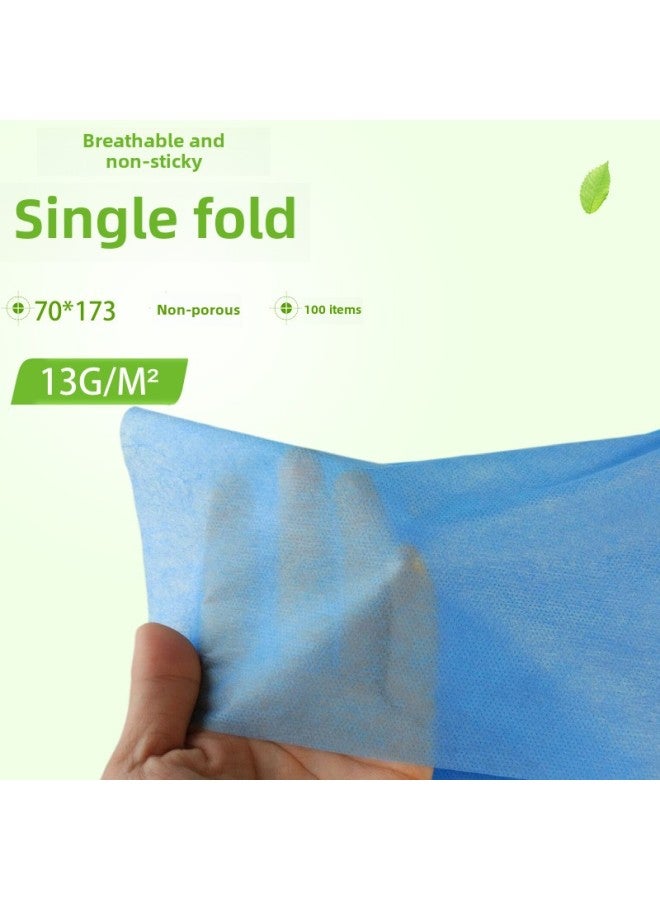 Disposable Bed Sheet Special For Beauty Salon Thickened Non-waterproof And Oil-proof Massage Bed Without Hole Non-woven Fabric Breathable 100-Color:Blue 13G 100 70*173cm  - Image 1