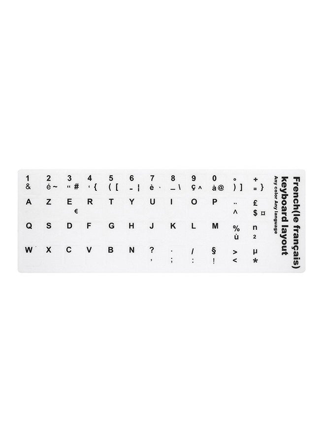 NIBEMINENT French AZERTY Replacement Keyboard Sticker Black 
