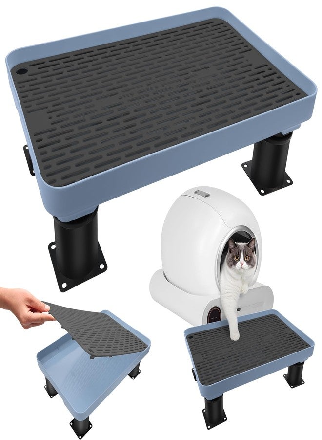 Catcan Adjustable Cat Litter Box Ramp, Catcan Detachable Elevated Cat Litter Box Step, Double Layered Stable Trapper with Filter Function Suit for Small & Elderly Cats(14.7”x10”x2”) - Image 1