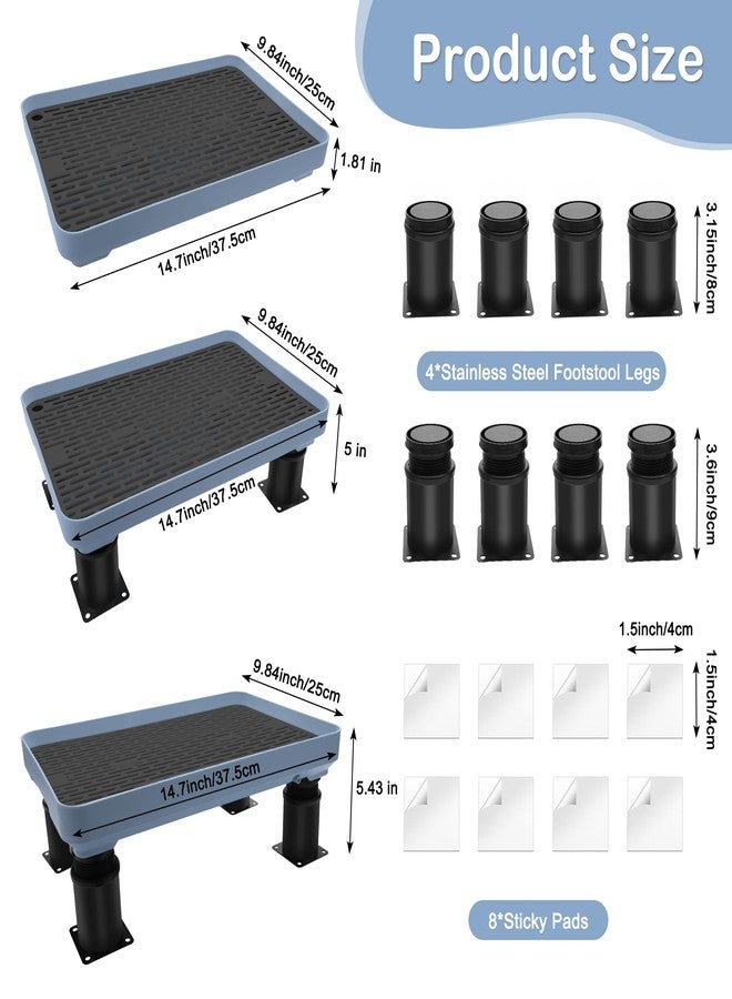 Catcan Adjustable Cat Litter Box Ramp, Catcan Detachable Elevated Cat Litter Box Step, Double Layered Stable Trapper with Filter Function Suit for Small & Elderly Cats(14.7”x10”x2”) - Image 2