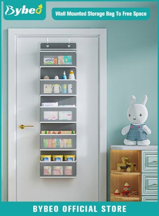 Over The Door Storage Organizer with Mesh Perspective Window, Foldable Wall Mount Hanging Organizer for Bedroom Nursery Pantry Closet Dorm,Baby Storage-Grey - pzsku/Z16223E24B6B7724382ECZ/45/_/1676437921/c681e34a-9343-4fc1-857e-66a23721da1a