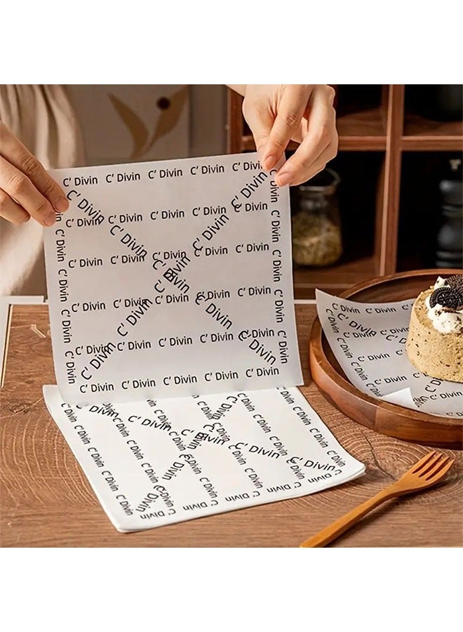 100-Piece Baking Blotting Paper, Disposable Oil-Proof Wrapping Food-Specific Hamburger Bread Paper, Baking Cake Packaging Paper 18x18cm  - Image 3