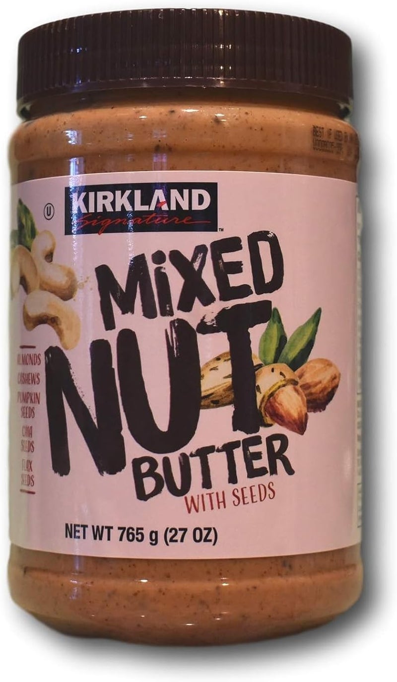 Kirkland زبدة المكسرات المختلطة من كيركلاند سيغنيتشر مع البذور - مزيج كريمي من اللوز والكاجو وبذور اليقطين - 765غ - Image 1