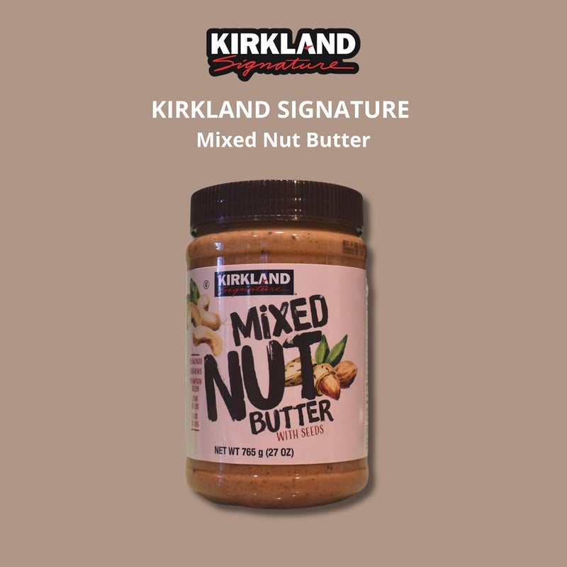 Kirkland زبدة المكسرات المختلطة من كيركلاند سيغنيتشر مع البذور - مزيج كريمي من اللوز والكاجو وبذور اليقطين - 765غ - Image 2
