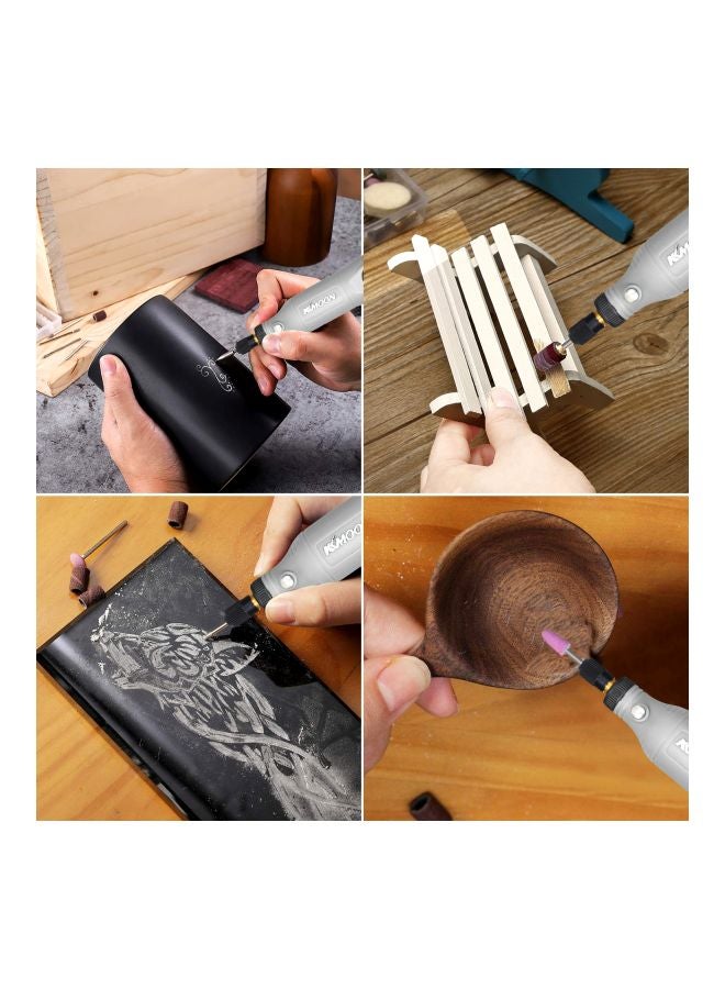 KKmoon 26-Piece 5-Speed USB Electric Grinder Tool Set Grey/Black/Pink 21x5.5x7cm - Image 2