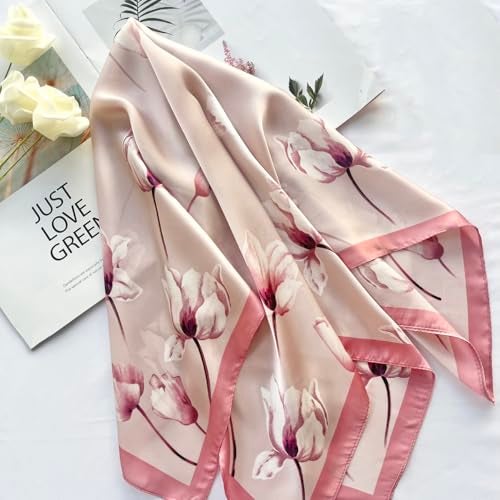 FONYVE Silk Scarfs for Women Lightweight, Fashion Head Scarf, Satin Hair Wrap for Sleeping 27.5 × 27.5 inches - Image 4