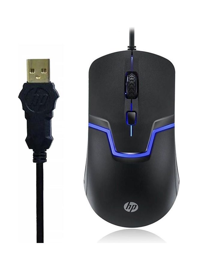 HP ماوس ألعاب سلكي USB بإضاءة LED ألوان مع إمكانية التحكم في عدد النقاط لكل بوصة - أسود - Image 2