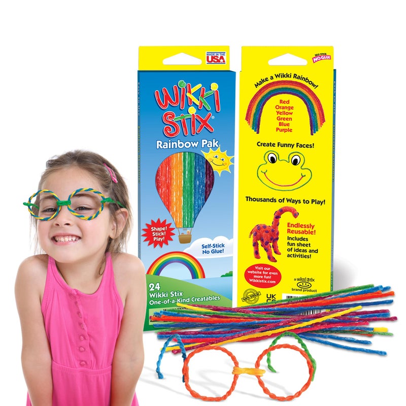WikkiStix Wikki Stix Rainbow Pak Arts & Crafts, Kids Travel Essential, Pack of 24 in Rainbow Colors, Ages 3 & Up - Image 1