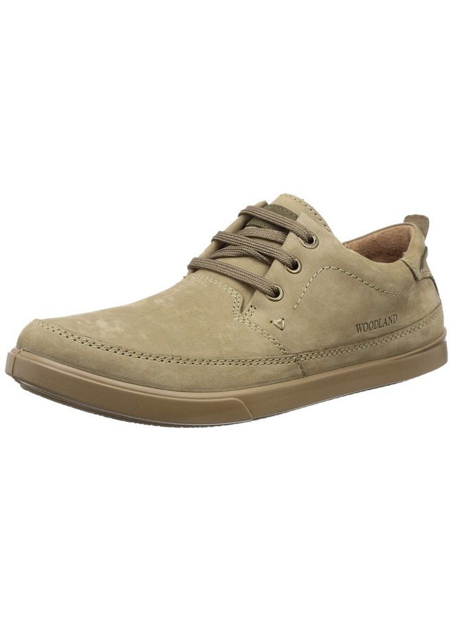 WOODLAND - Woodland Men's Khaki Leather Sneakers - (11 UK) - Image 1
