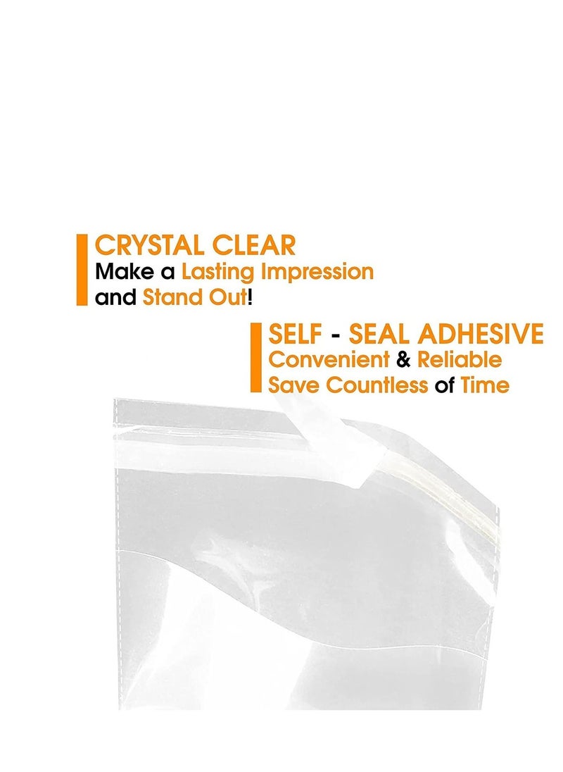 MARKQ 14" X 20" Clear Resealable Poly Mailers Bag, Self-Sealing Plastic Cellophane Bags for Packaging, Clothing, Pants, A4 Documents, Photos  - Image 3