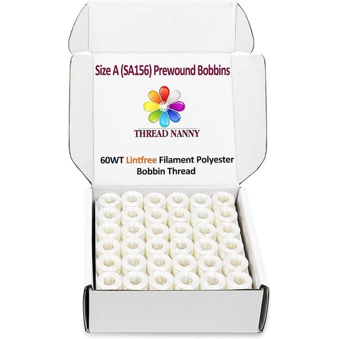 144PCS WHITE PREWOUND BOBBIN THREAD PLASTIC SIZE A SA156 WORKS WITH BROTHER EMBROIDERY AND SEWING MACHINE POLYESTER THREAD