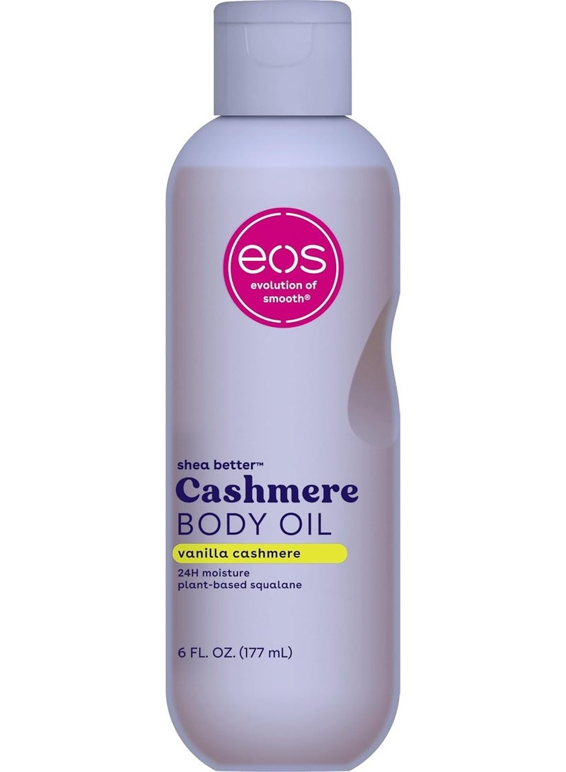 eos Cashmere Body Oil, Vanilla Cashmere, 24 Hour Moisture, Plant-Based Squalane to Soothe, Soften And Smooth Dry Skin, Body Oil, 6 fl oz - Image 1