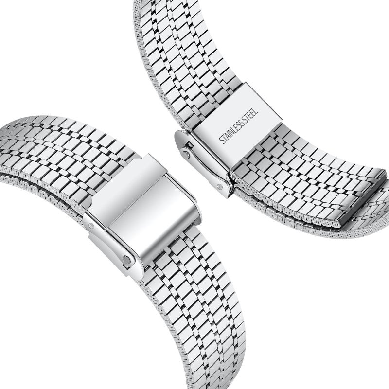 erorex For Apple Watch 42 / 44 / 45 / 46 / 49Mm Seven Beads Buckle Stainless Steel Watch Band(Silver) - Image 3