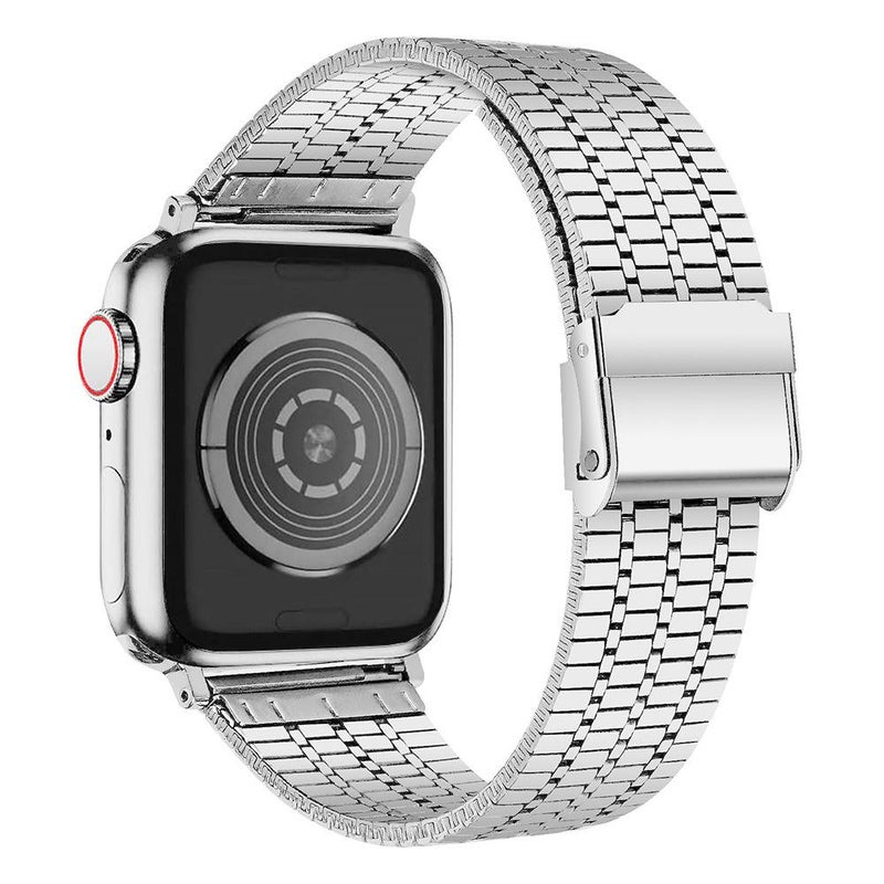 erorex For Apple Watch 42 / 44 / 45 / 46 / 49Mm Seven Beads Buckle Stainless Steel Watch Band(Silver) - Image 2