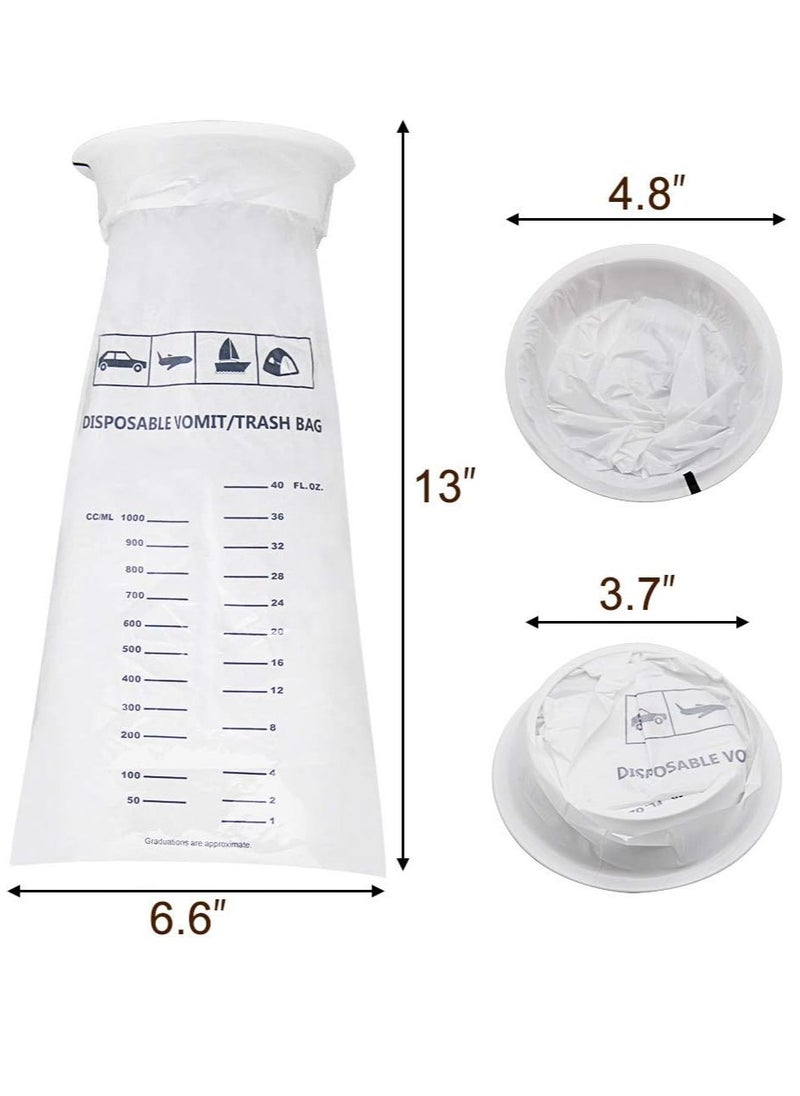 15 Pack Disposable Emesis Bags White, Vomit Bags for Travel and Motion Sickness,1000 ml